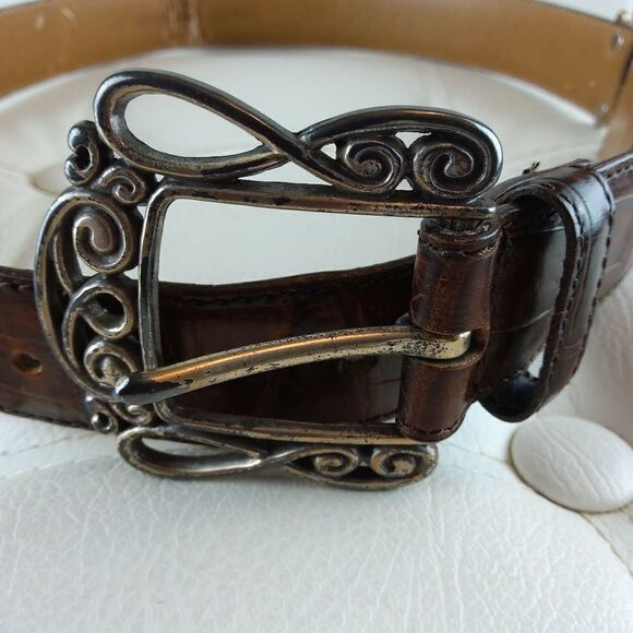 Lady Canterbury brown croco leather belt - Picture 2 of 16